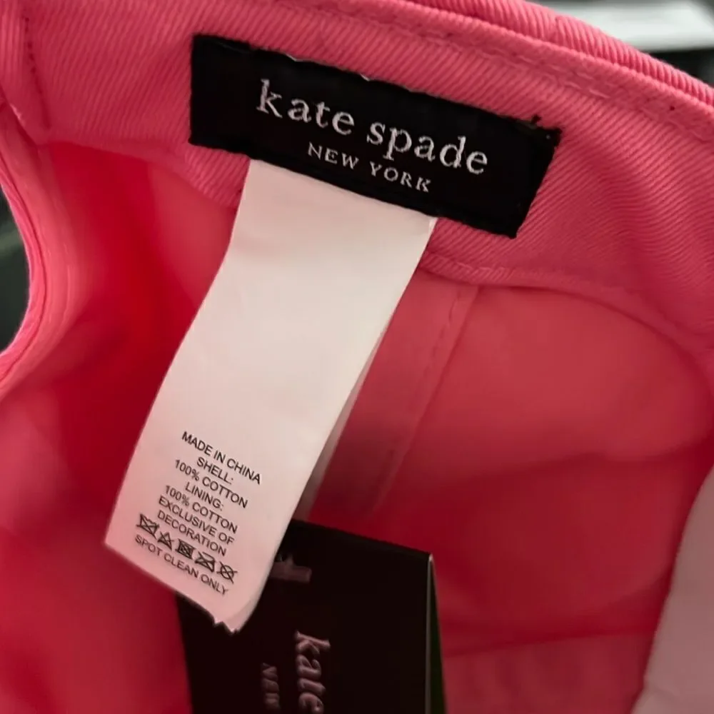 NWT Kate Spade logo baseball cap pink